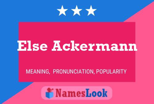 Else Ackermann Naam Poster