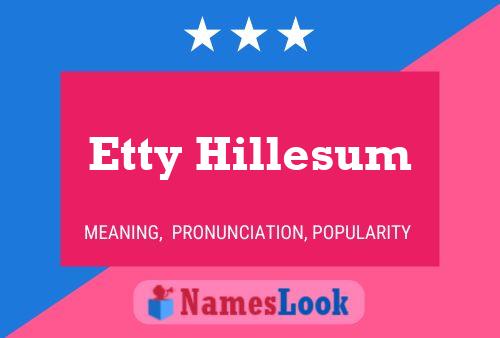 Etty Hillesum Naam Poster