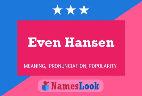 Even Hansen Naam Poster