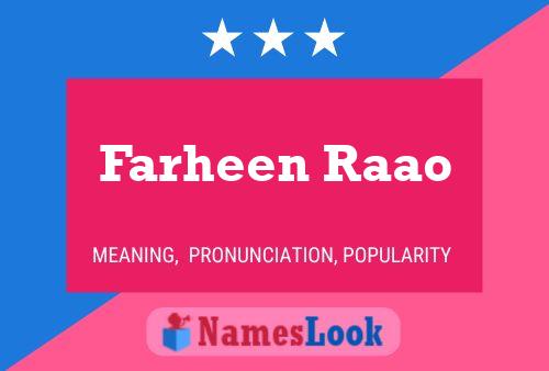 Farheen Raao Naam Poster