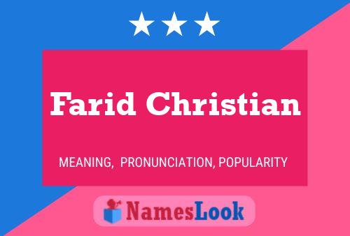 Farid Christian Naam Poster