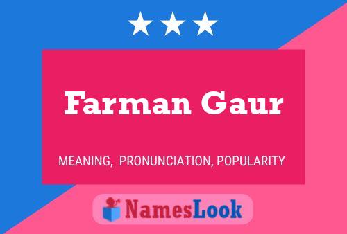 Farman Gaur Naam Poster