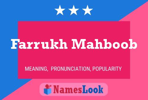 Farrukh Mahboob Naam Poster