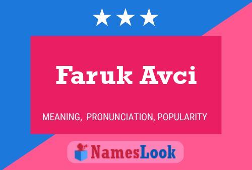 Faruk Avci Naam Poster