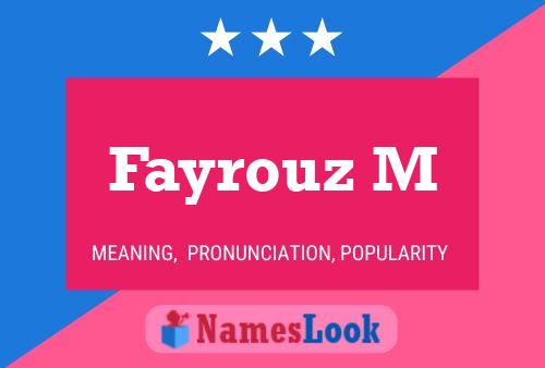 Fayrouz M Naam Poster