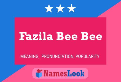 Fazila Bee Bee Naam Poster