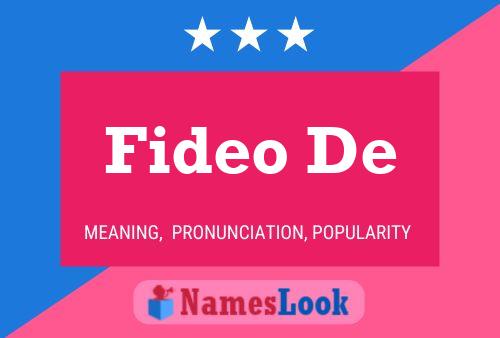 Fideo De Naam Poster