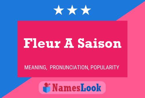 Fleur A Saison Naam Poster