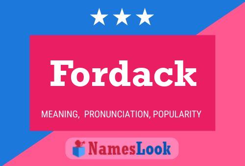 Fordack Naam Poster