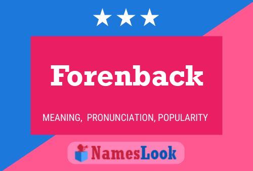 Forenback Naam Poster