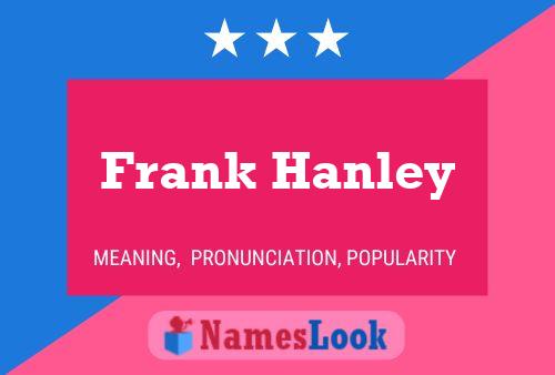 Frank Hanley Naam Poster