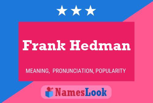 Frank Hedman Naam Poster