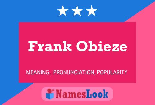 Frank Obieze Naam Poster