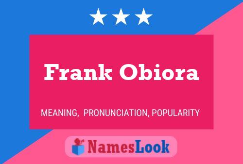 Frank Obiora Naam Poster