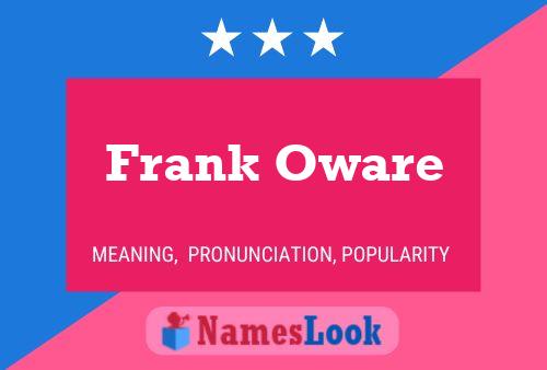 Frank Oware Naam Poster