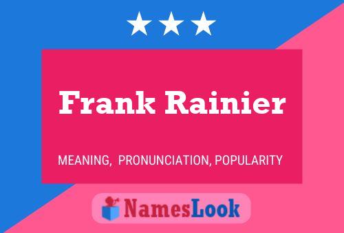 Frank Rainier Naam Poster