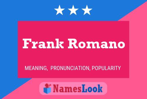 Frank Romano Naam Poster