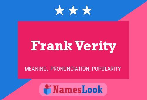 Frank Verity Naam Poster