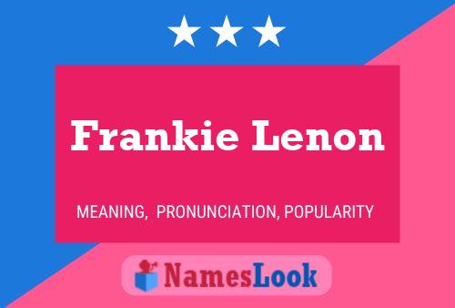 Frankie Lenon Naam Poster