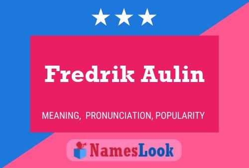 Fredrik Aulin Naam Poster