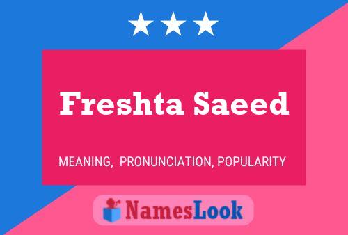 Freshta Saeed Naam Poster