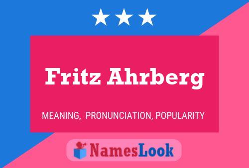 Fritz Ahrberg Naam Poster