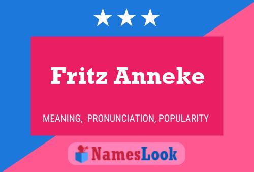 Fritz Anneke Naam Poster