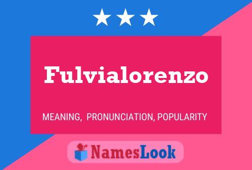 Fulvialorenzo Naam Poster