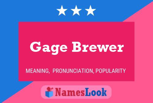 Gage Brewer Naam Poster