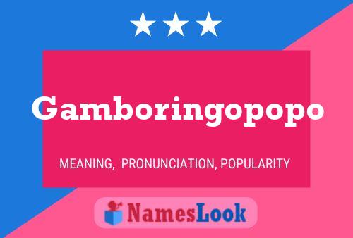 Gamboringopopo Naam Poster