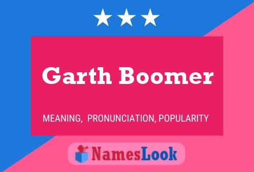 Garth Boomer Naam Poster