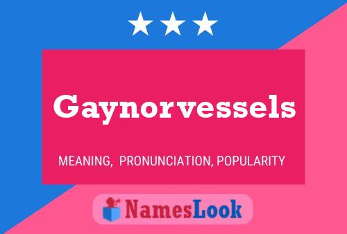 Gaynorvessels Naam Poster