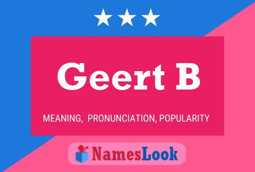 Geert B Naam Poster