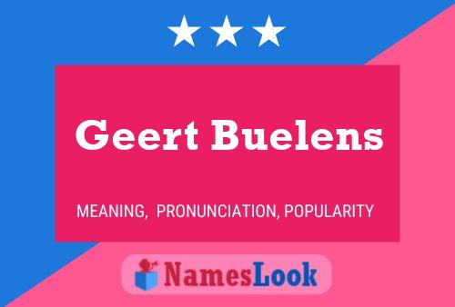 Geert Buelens Naam Poster