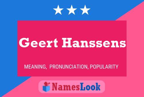 Geert Hanssens Naam Poster