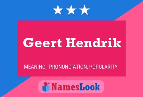 Geert Hendrik Naam Poster