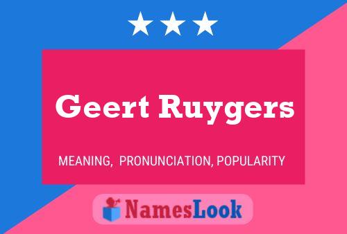 Geert Ruygers Naam Poster