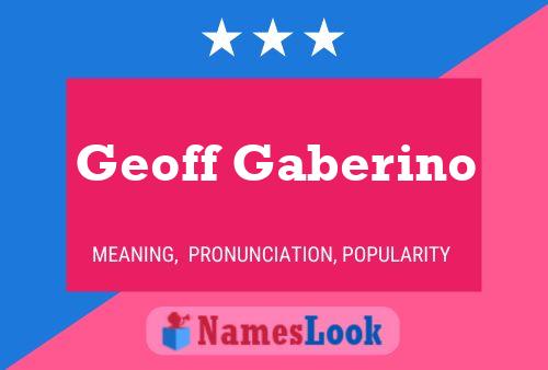 Geoff Gaberino Naam Poster