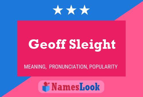 Geoff Sleight Naam Poster