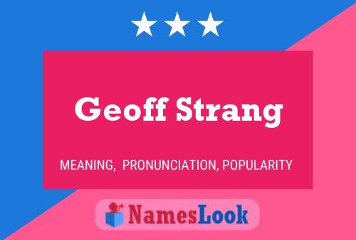 Geoff Strang Naam Poster