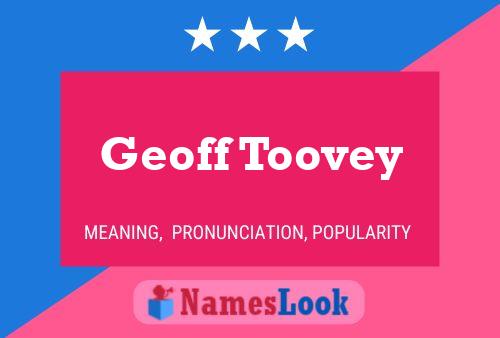 Geoff Toovey Naam Poster