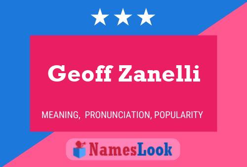 Geoff Zanelli Naam Poster