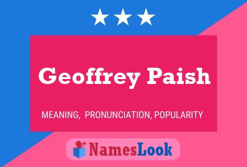 Geoffrey Paish Naam Poster