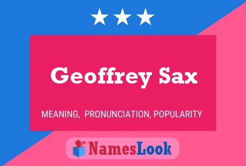 Geoffrey Sax Naam Poster