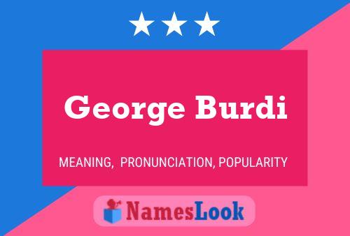 George Burdi Naam Poster