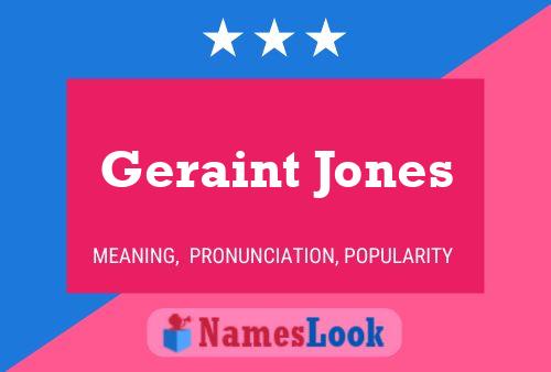 Geraint Jones Naam Poster