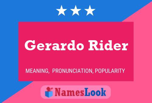 Gerardo Rider Naam Poster