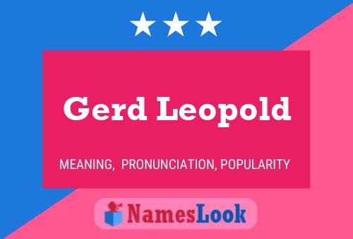 Gerd Leopold Naam Poster