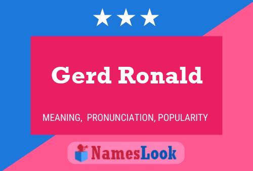 Gerd Ronald Naam Poster