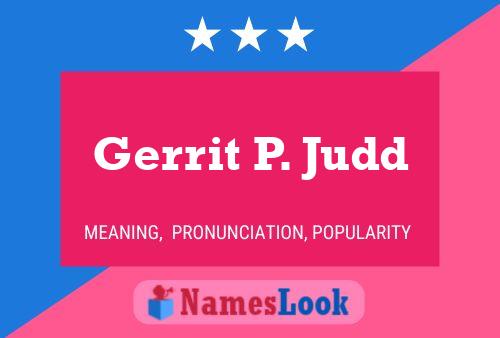 Gerrit P. Judd Naam Poster